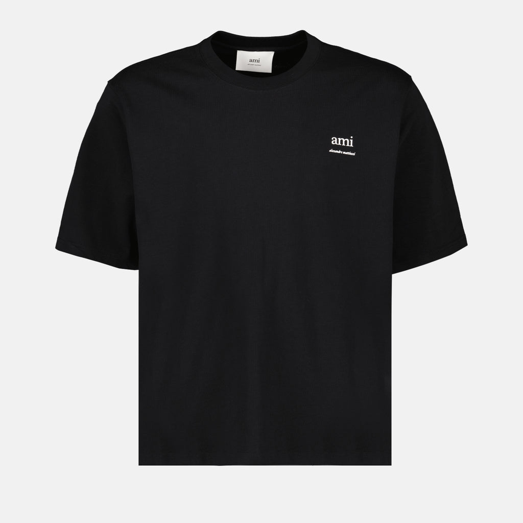 티셔츠 T-shirt Ami brodé Ami PARIS 검은색 남여공용