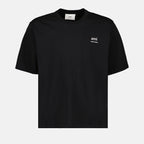 티셔츠 T-shirt Ami brodé Ami PARIS 검은색 남여공용