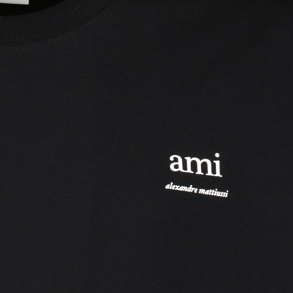 티셔츠 T-shirt Ami brodé Ami PARIS 검은색 남여공용
