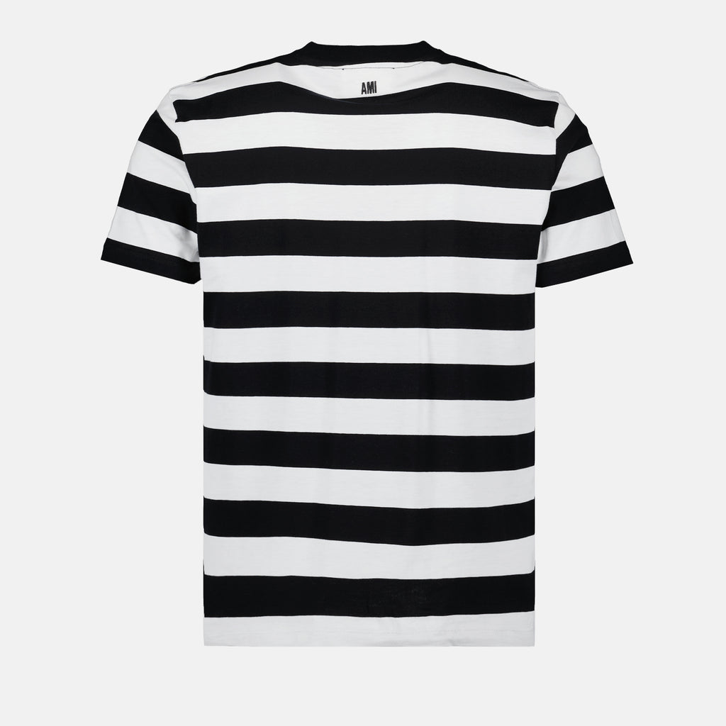 T-shirts T-shirt Ami de Coeur rayé Ami PARIS Noir Unisexe