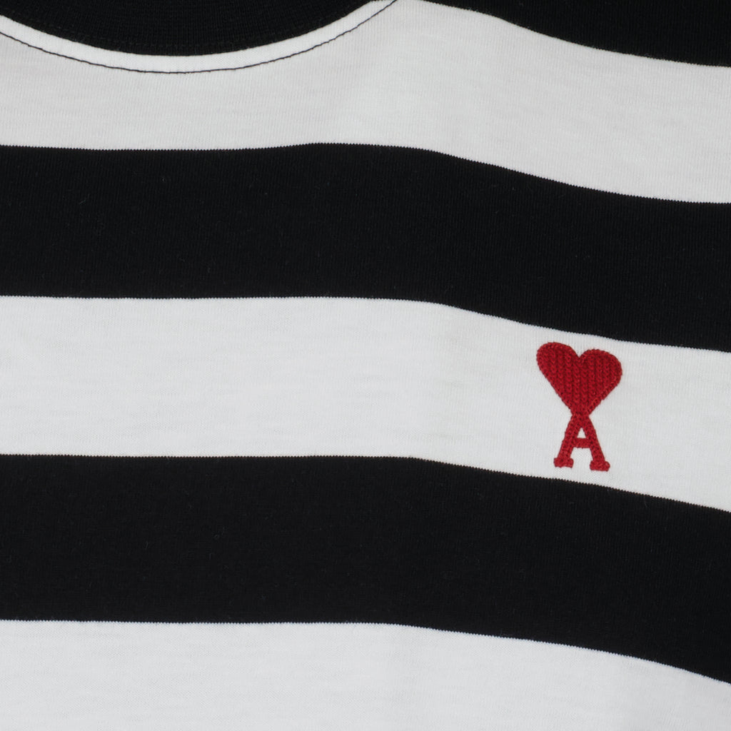 T-shirts T-shirt Ami de Coeur rayé Ami PARIS Noir Unisexe