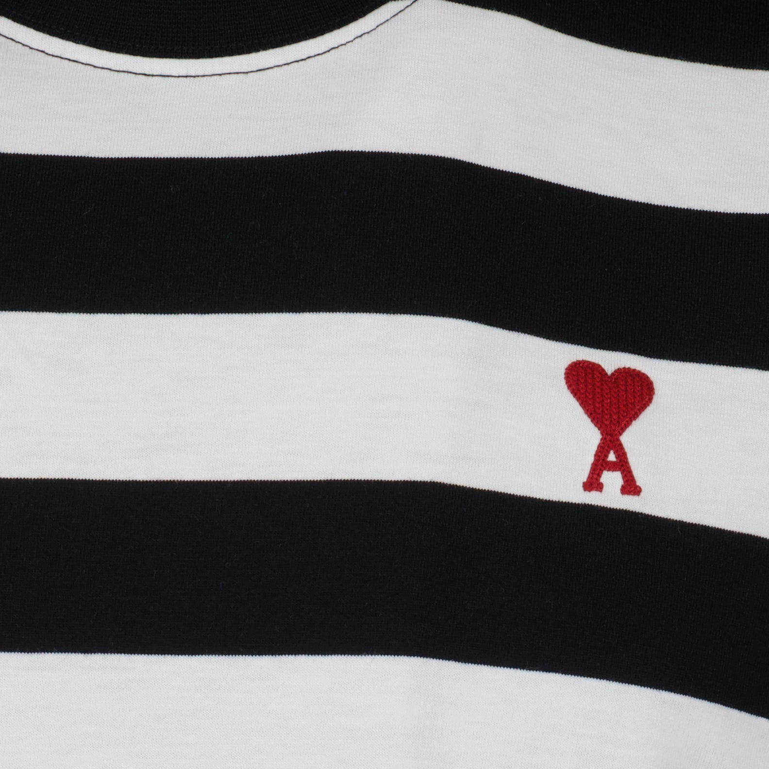 T-shirts T-shirt Ami de Coeur rayé Ami PARIS Noir Unisexe