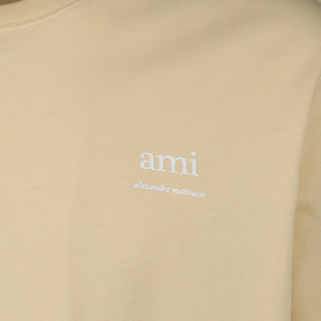 T-shirts Embroidered Ami T-shirt Ami PARIS Beige Unisex