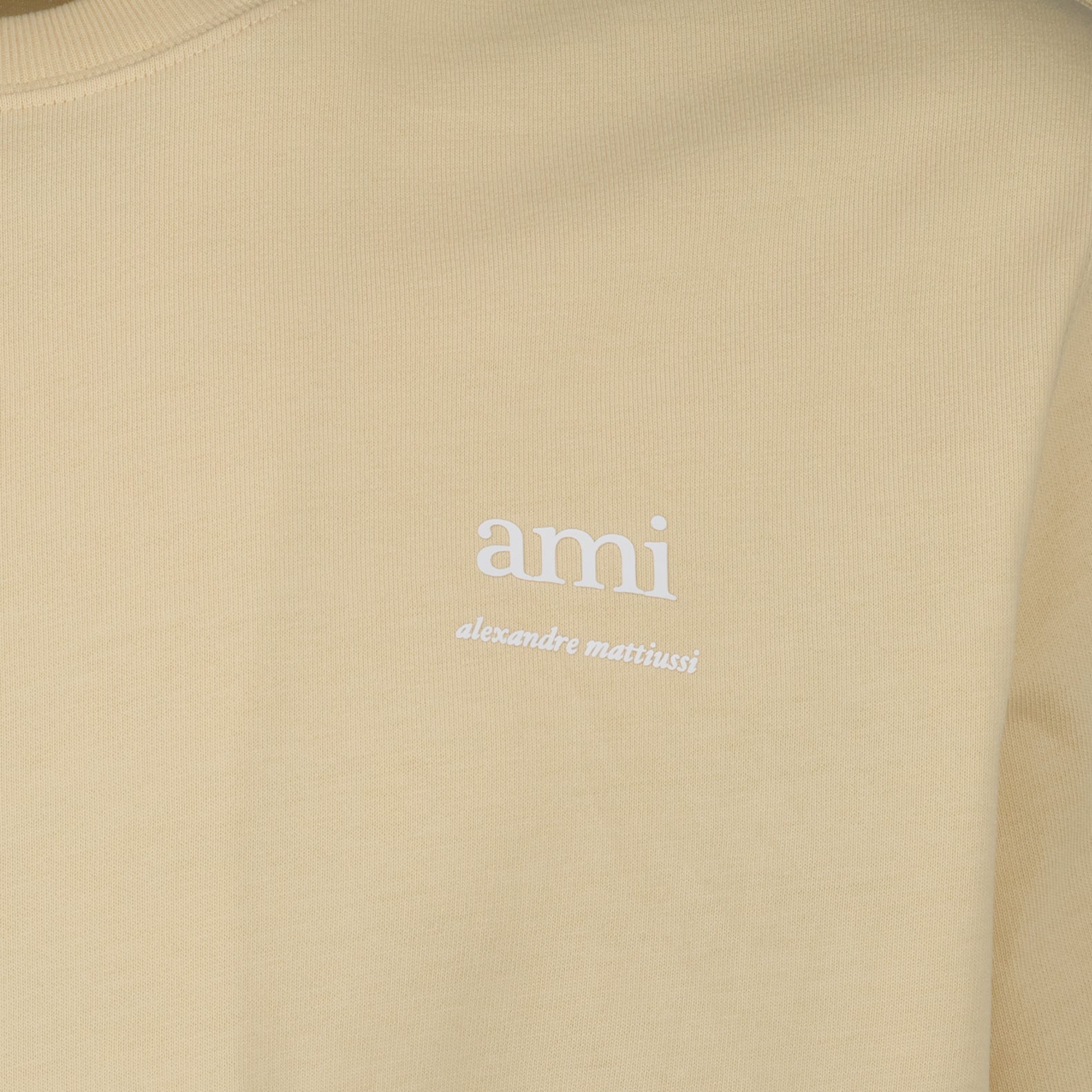 T-shirts Embroidered Ami T-shirt Ami PARIS Beige Unisex