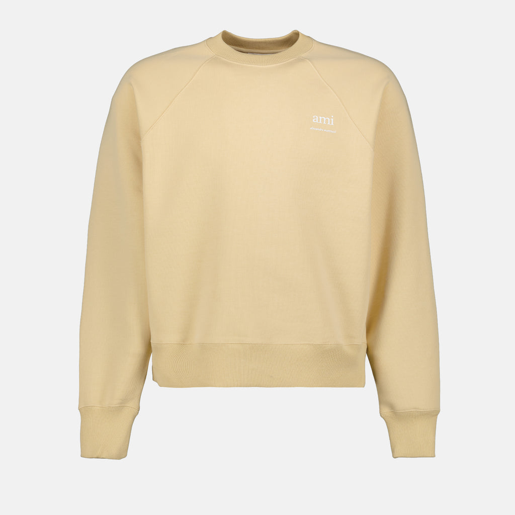 Sudaderas Sudadera Bordada Ami Ami PARIS Beige Unisexo
