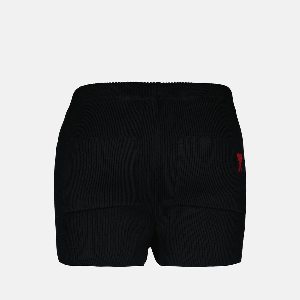 Shorts Mini short côtelé Ami PARIS Noir Femme