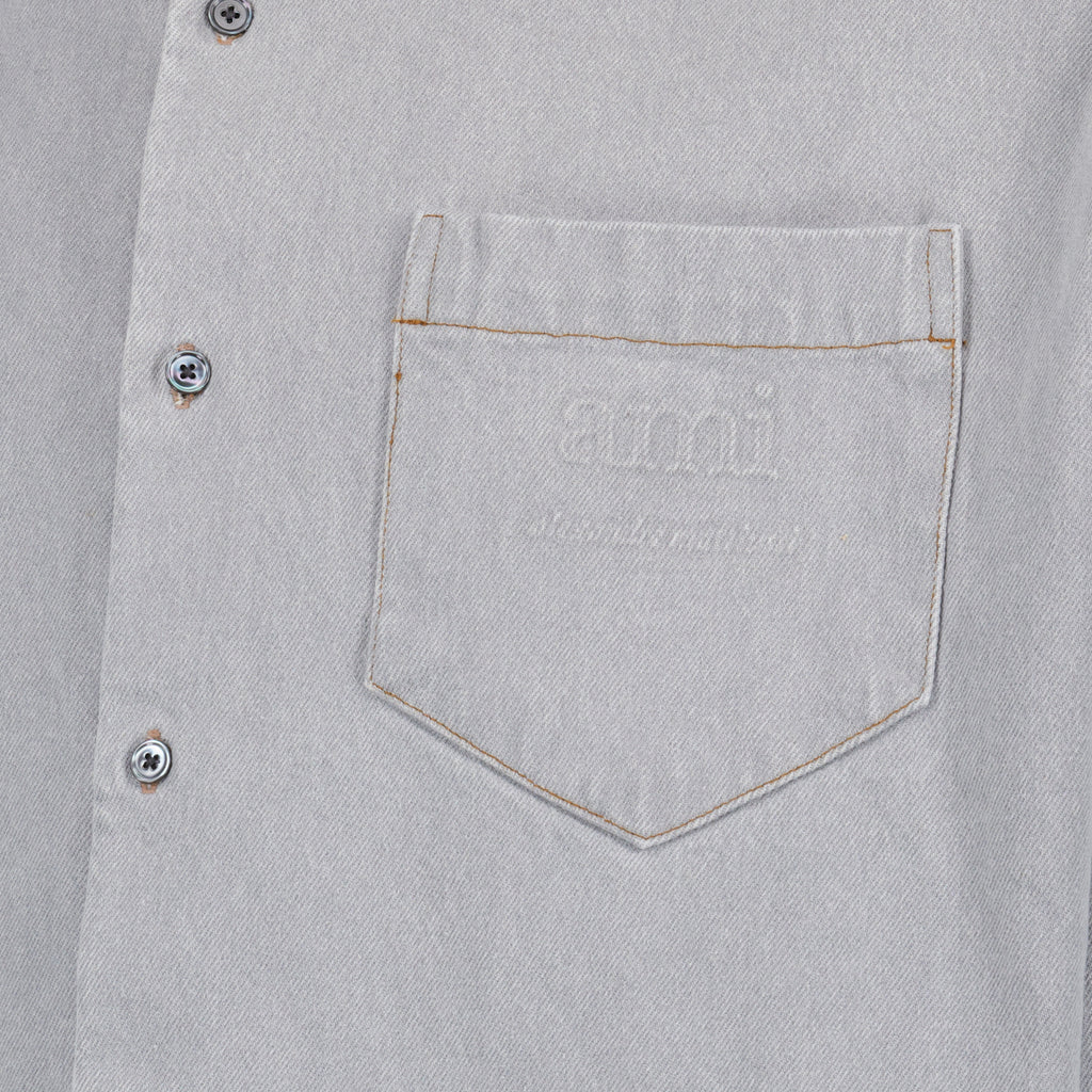 Camisas Chemise en jean Ami PARIS Cinza Homme
