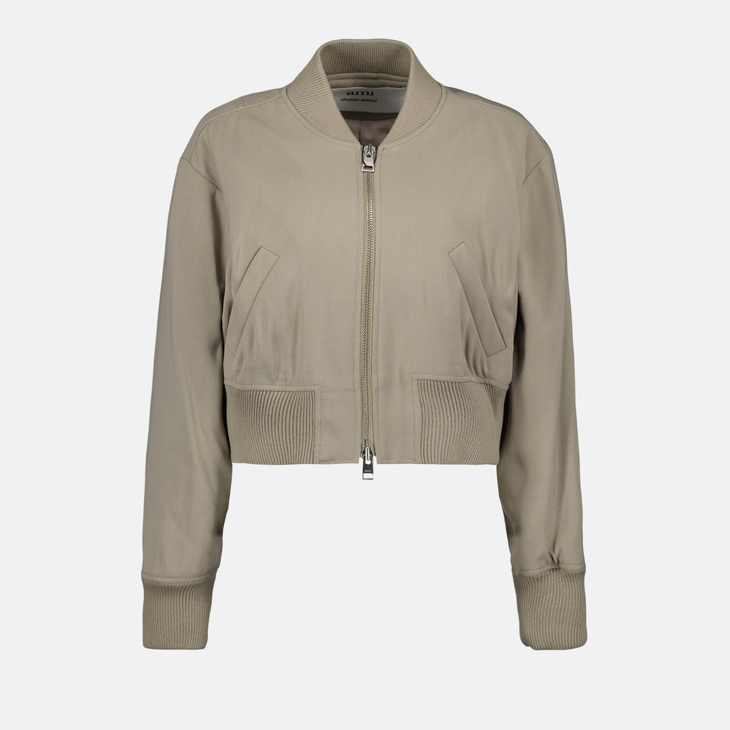 Jackets Wool Bomber Ami PARIS Beige Women