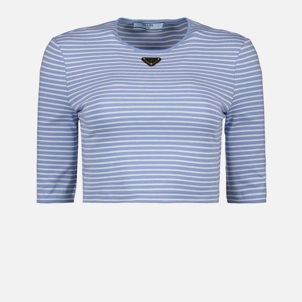 T-shirts T-shirt rayé Prada Bleu Femme