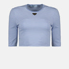 T-shirts T-shirt rayé Prada Bleu Femme
