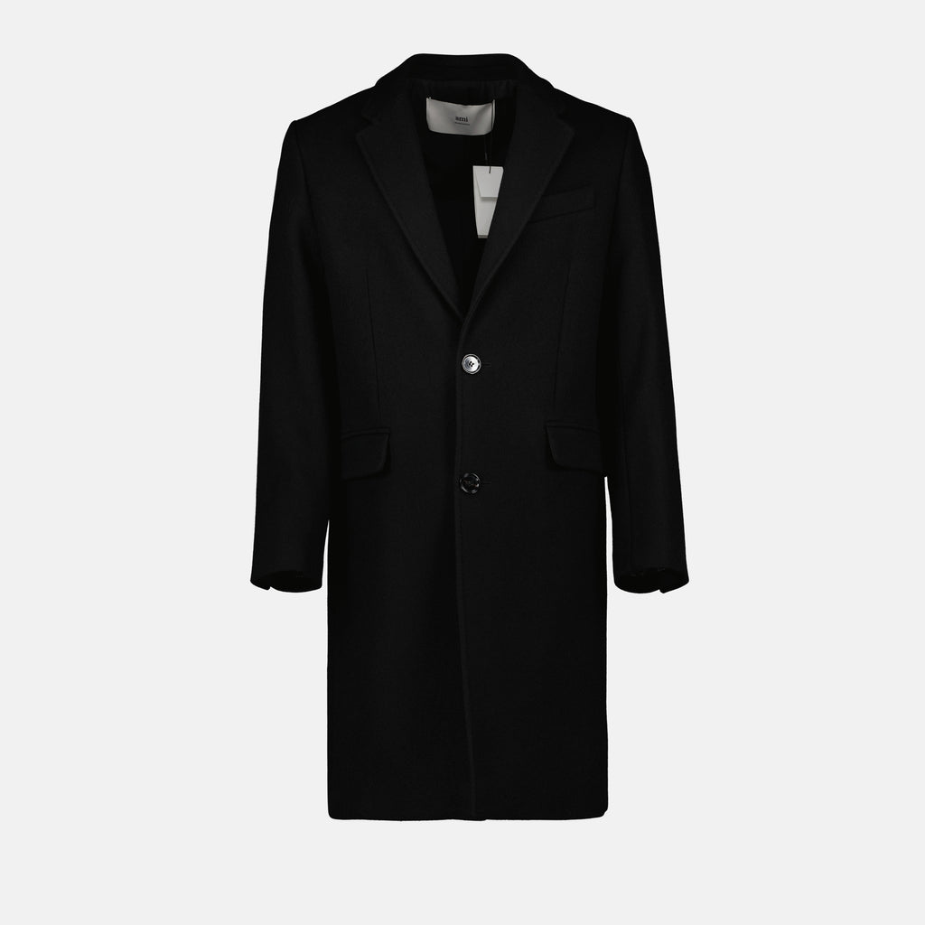 Manteaux Manteau en laine Ami PARIS Noir Homme
