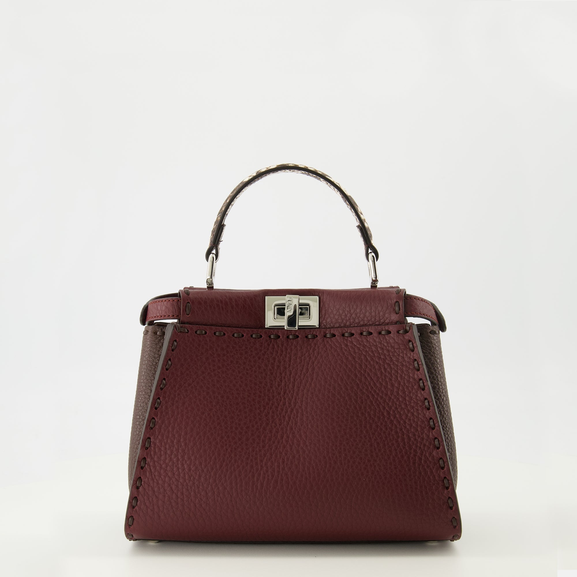 Image of the Mini Peekaboo bordeaux item by Fendi for Women - Spring-Summer 2026 - Front View