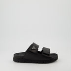 Zapatos abiertos Sandales à brides en cuir Prada Negro Homme
