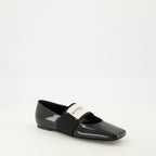 Image de l'article Ballerines Sliced Square de la marque Givenchy pour Femme - Saison Automne-Hiver 2025 - Vue trois quarts avant droite