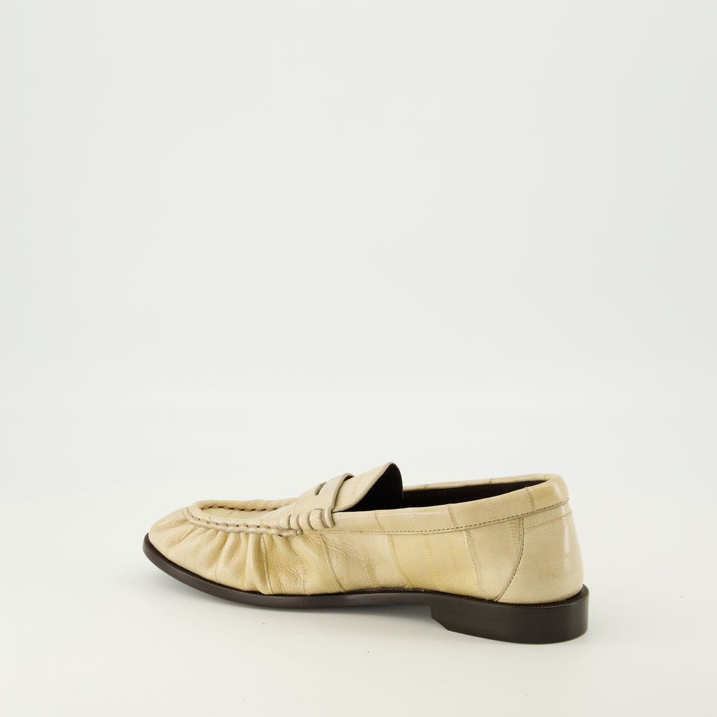 Mocassins Mocassins Loafer beige en cuir d'anguilles Saint Laurent Beige Femme