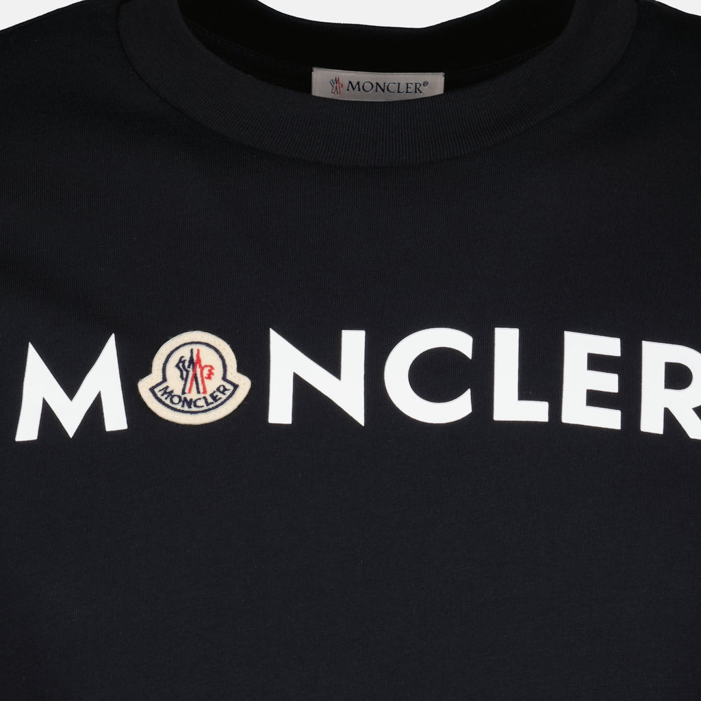 T-shirts T-shirt à logo imprimé bleu marine Moncler Bleu foncé Homme
