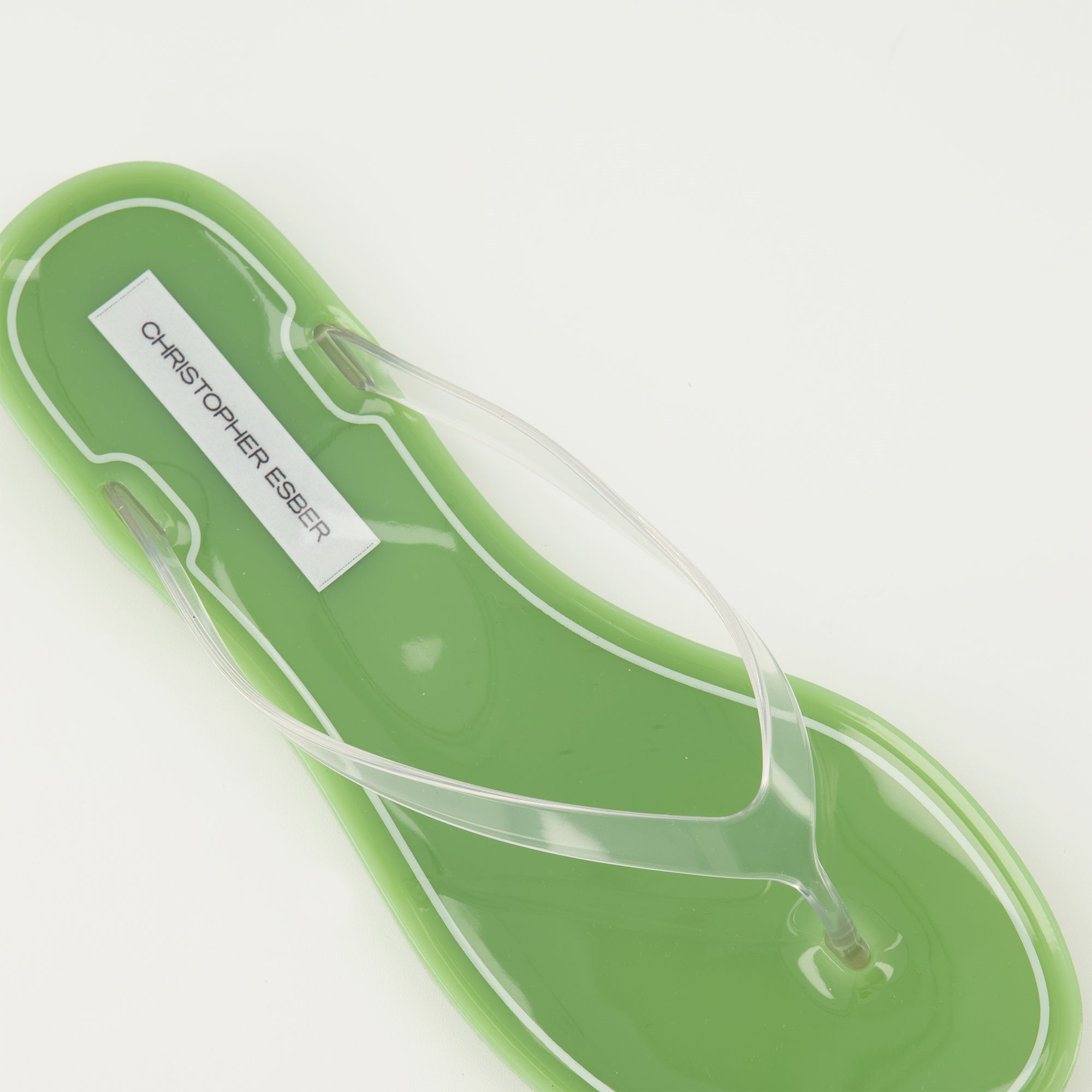 Image de l'article Tongs Jo en PVC vert de la marque Christopher Esber pour Femme - Saison Printemps-Été 2026 - Vue détaillée de haut