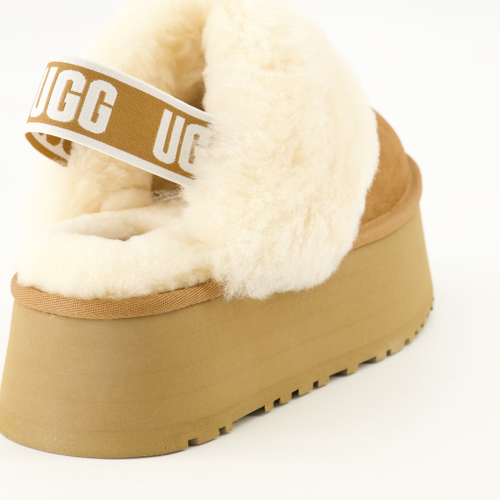 Chaussures ouvertes Funkette Braune Hausschuhe Ugg Marron Femme