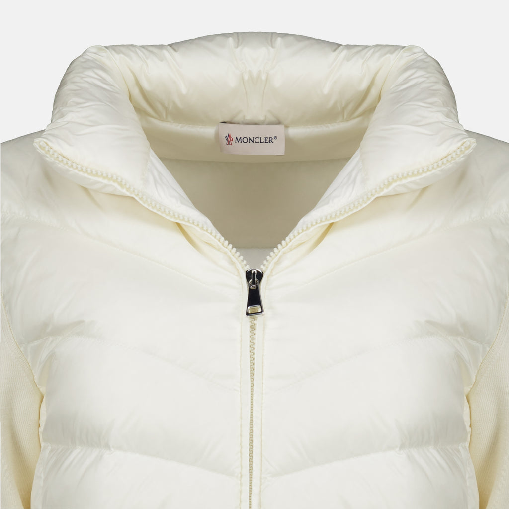 Vestes Cardigan bi-matière blanc Moncler Blanc Femme