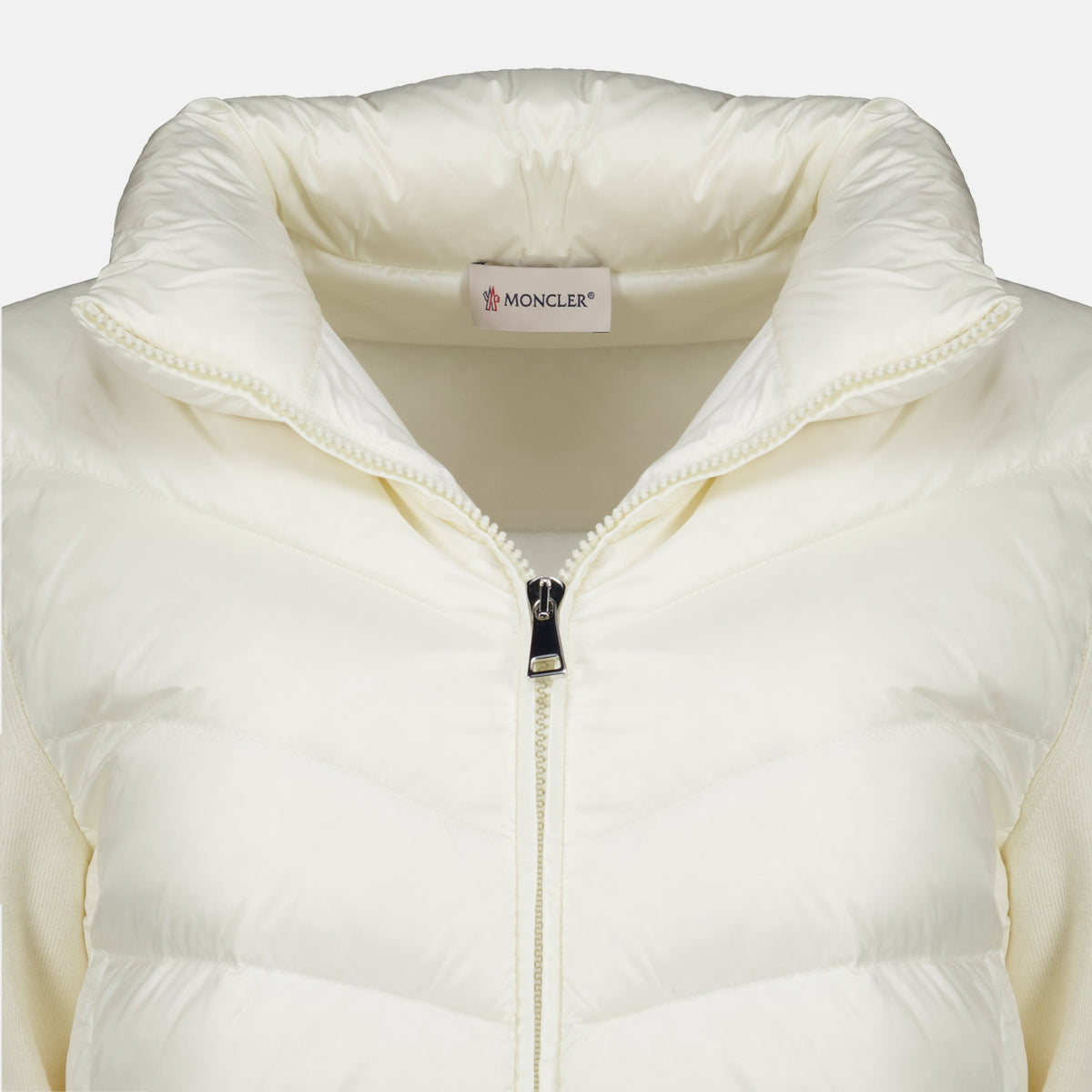 Vestes Cardigan bi-matière blanc Moncler Blanc Femme