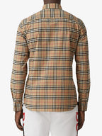 Camisas Camisa de xadrez Burberry Bege Homme