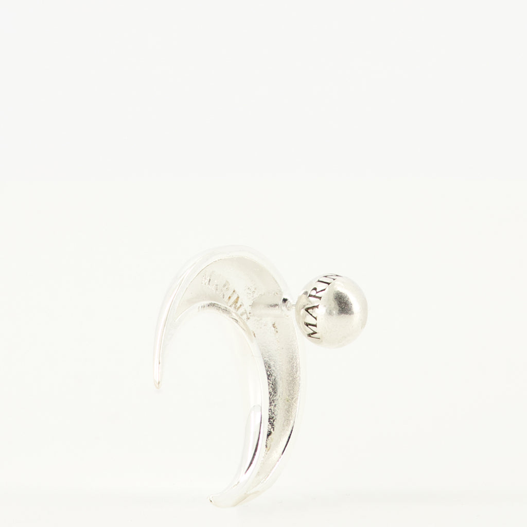 Image of the Moon silver earrings by the brand Marine Serre for Women - Autumn-Winter 2025 - Detailed View_2