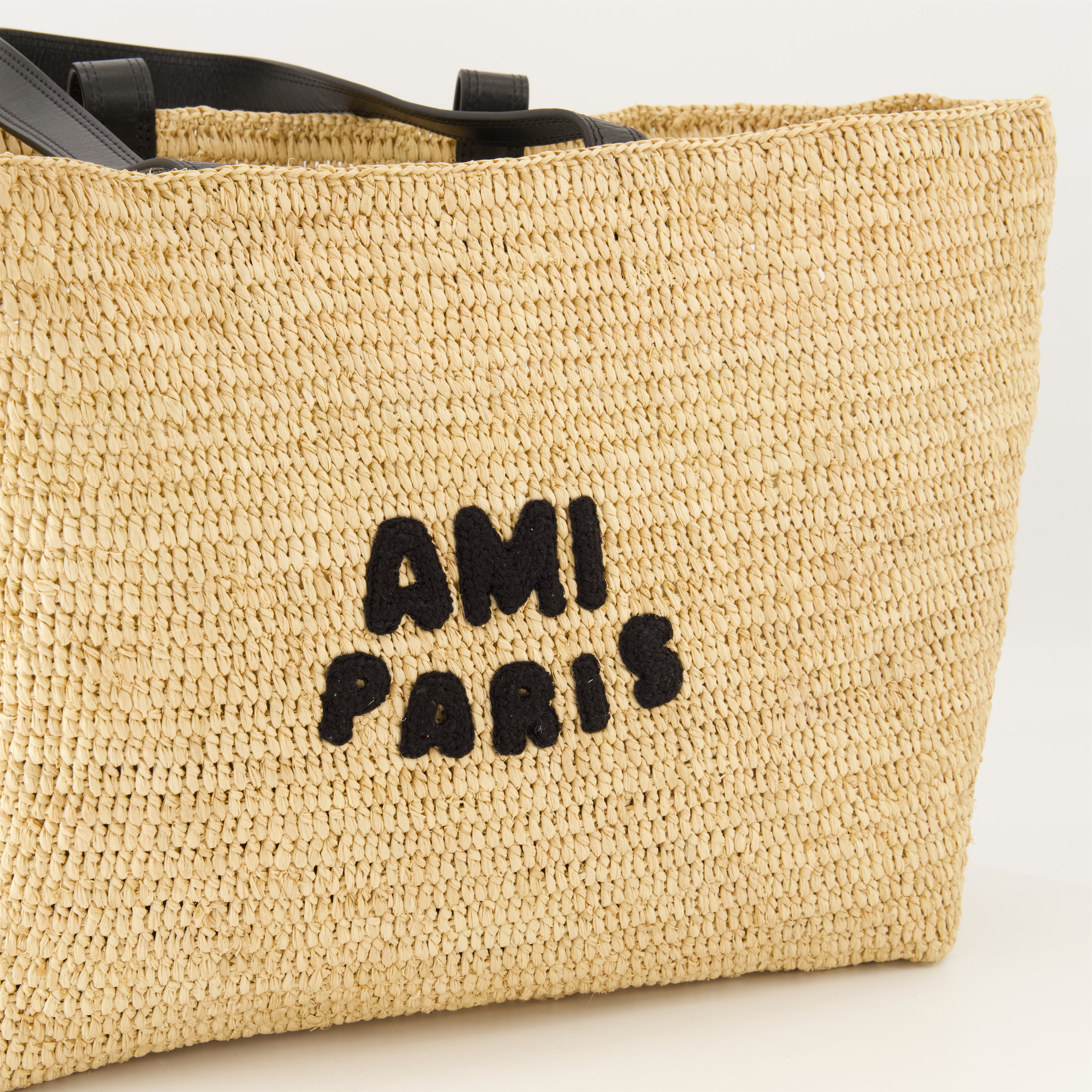 トートバッグ ラフィアトートバッグ Ami PARIS ベージュ ユニセックス