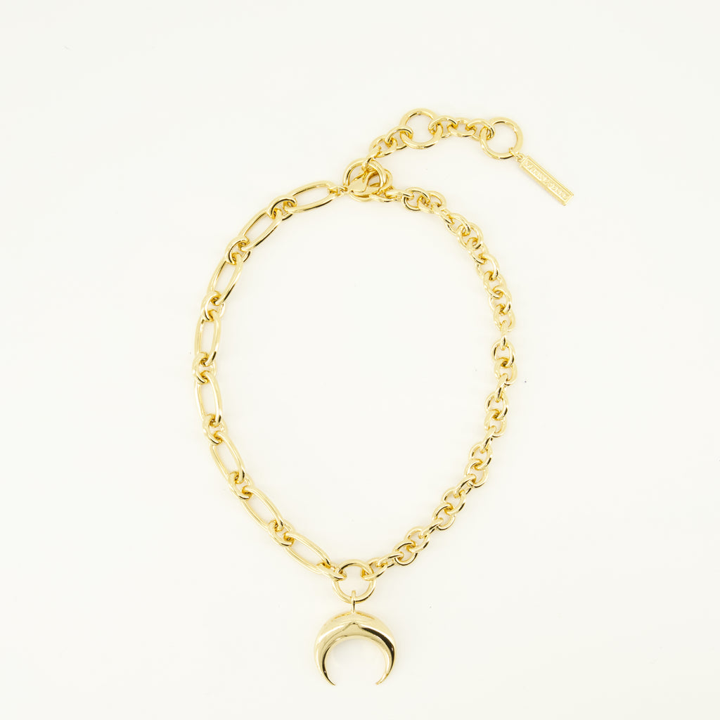 Bijoux Gold Moon Necklace Marine Serre Doré Unisexe