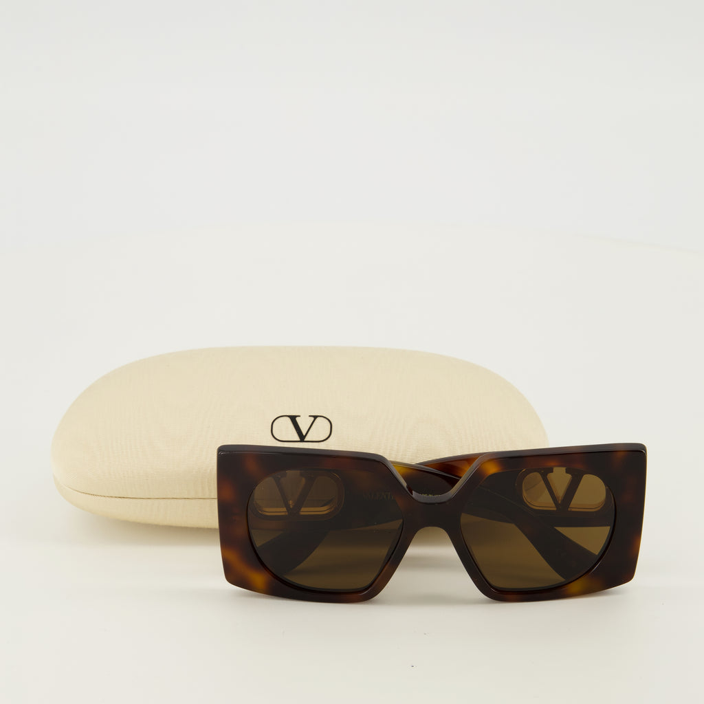 Lunettes Brown Rectangular VLogo Glasses Valentino Garavani Marron Femme