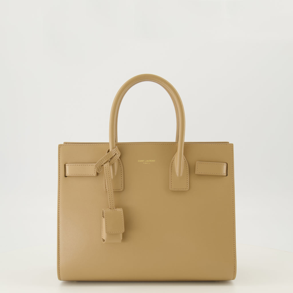 Sacs à main et épaule Borsa Giorno Baby in Pelle Liscia Beige Saint Laurent Beige Femme