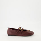 Image of the Prada women's leather ballerinas - Fall-Winter 2025 season - Right side view