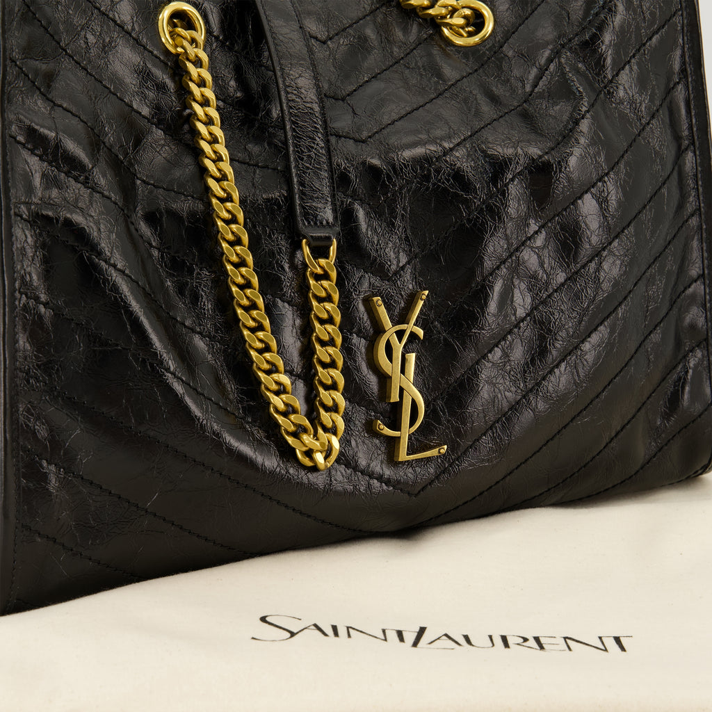 Sacs à main et épaule Niki Shopping schwarze Leder Tasche Saint Laurent Noir Femme
