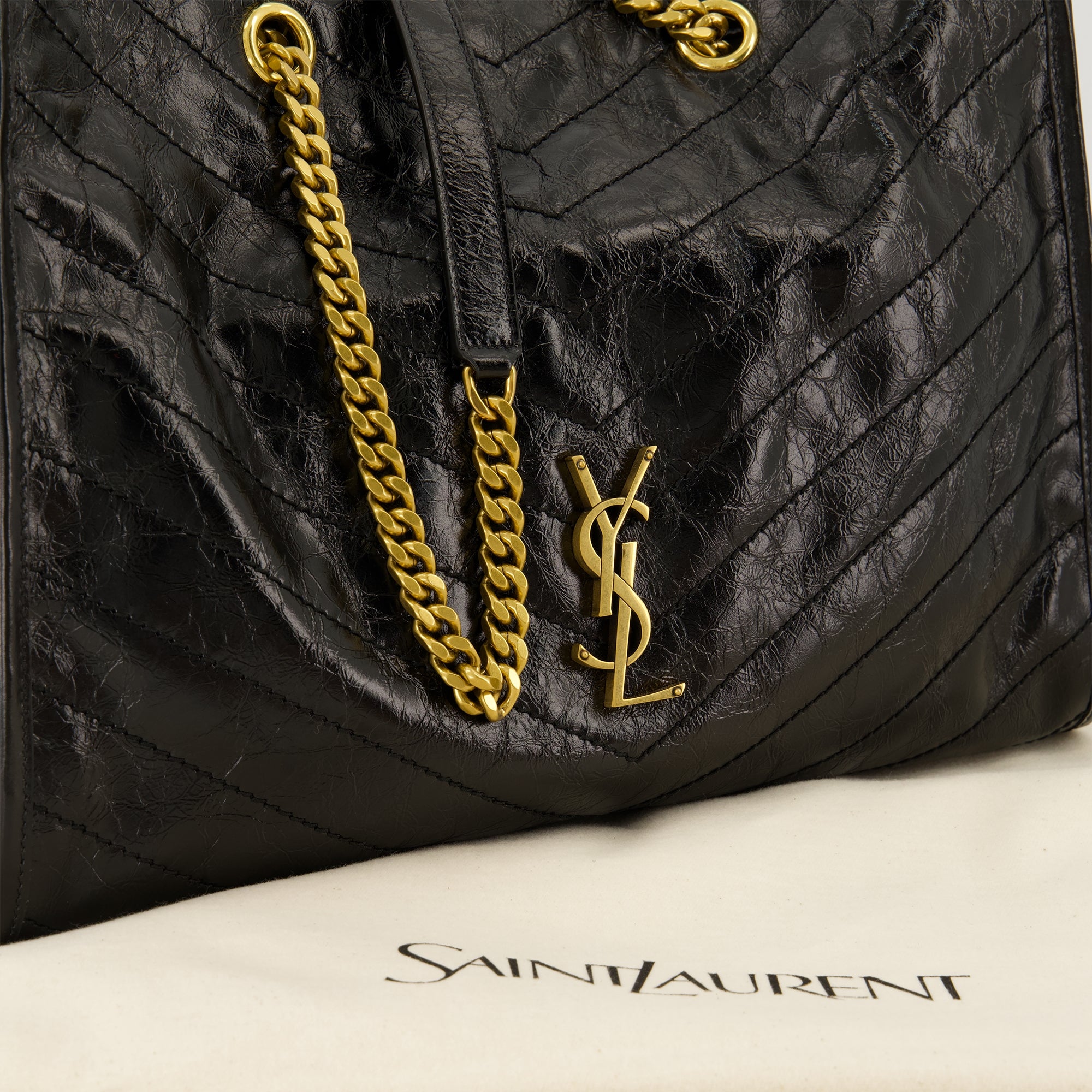 Sacs à main et épaule Niki Shopping schwarze Leder Tasche Saint Laurent Noir Femme