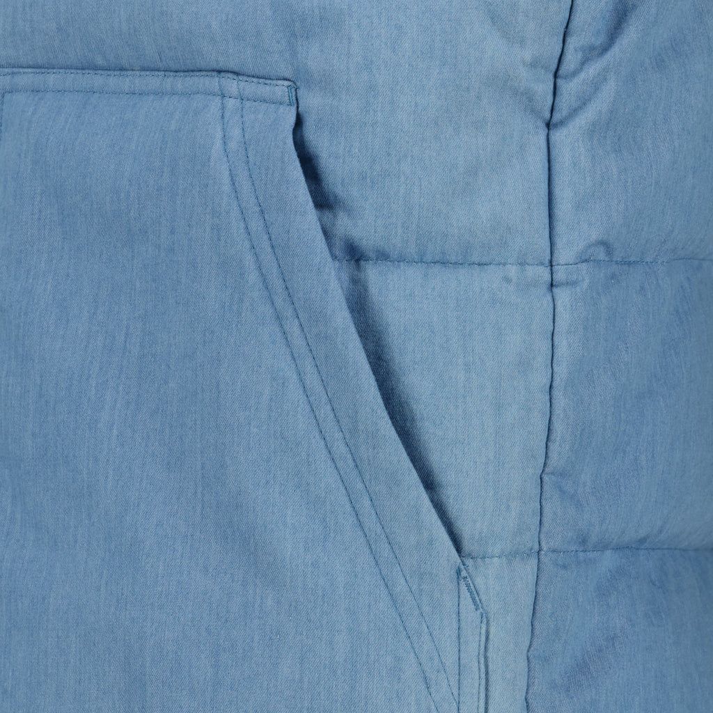 Vestes Casaco de Penas Sem Mangas Heceta em Denim Moncler Bleu Homme