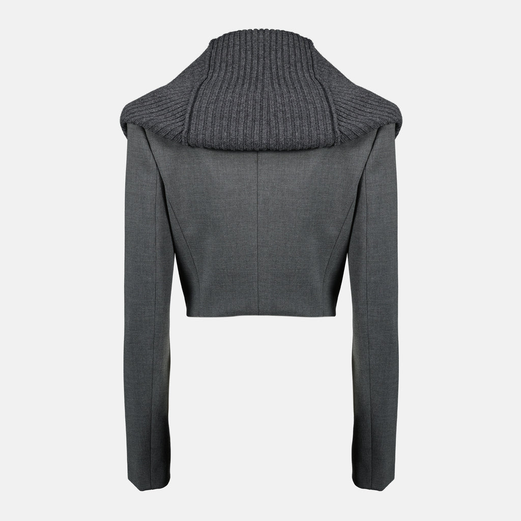 Image of the G-Olden gray short jacket from the Diesel brand for Women - Spring-Summer 2026 - Back View