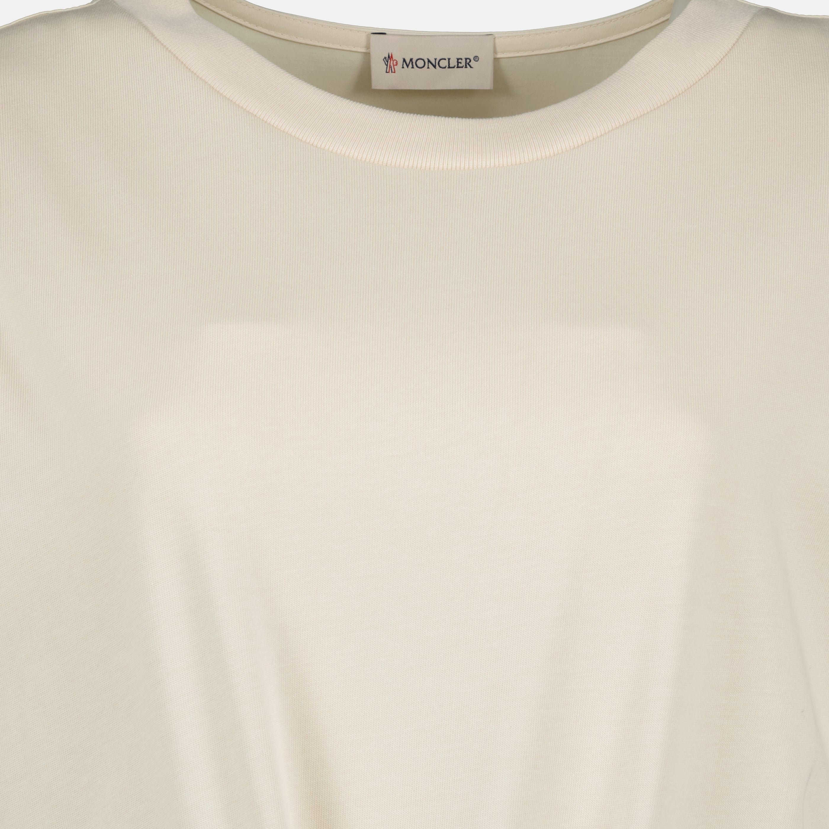 Robes Vestido Mini de Algodón Beige con Cinturón Moncler Beige Femme