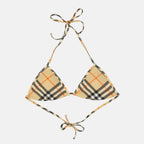 Beachwear Haut de bikini à carreaux Burberry Beige Femme