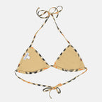 Beachwear Haut de bikini à carreaux Burberry Beige Femme