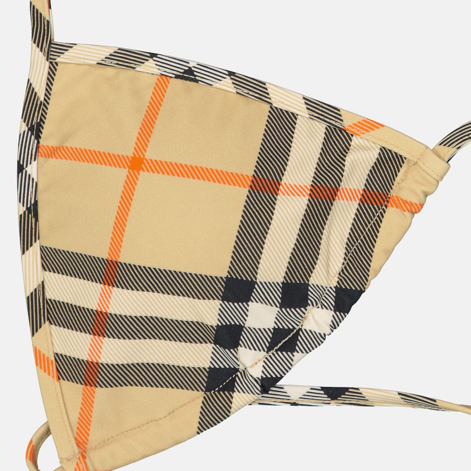 Beachwear Haut de bikini à carreaux Burberry Beige Femme