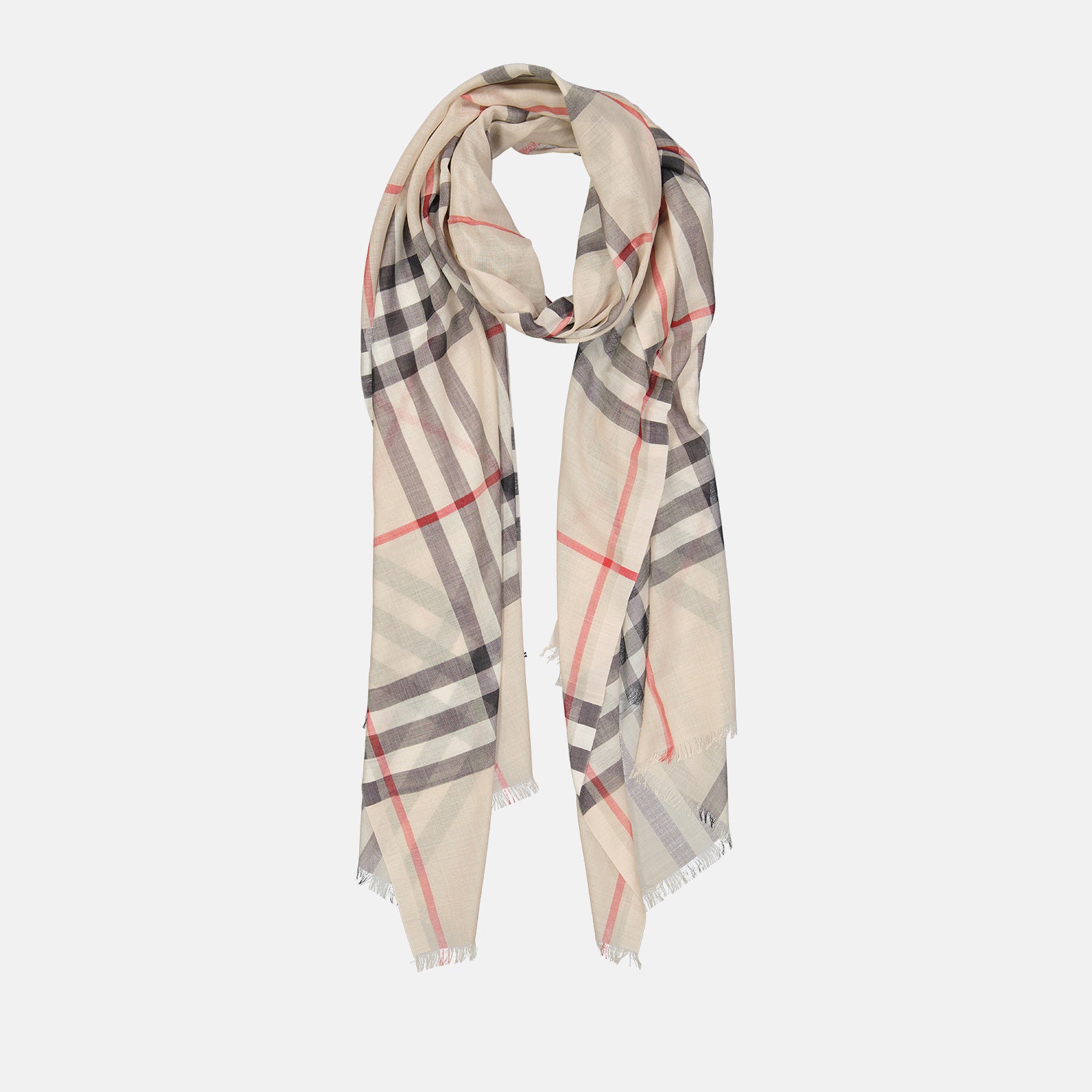 Lenços e luvas Châle à carreaux Burberry Bege Unissex