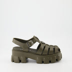 Open shoes Monolith sandals Prada Khaki Women