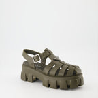 Open shoes Monolith sandals Prada Khaki Women