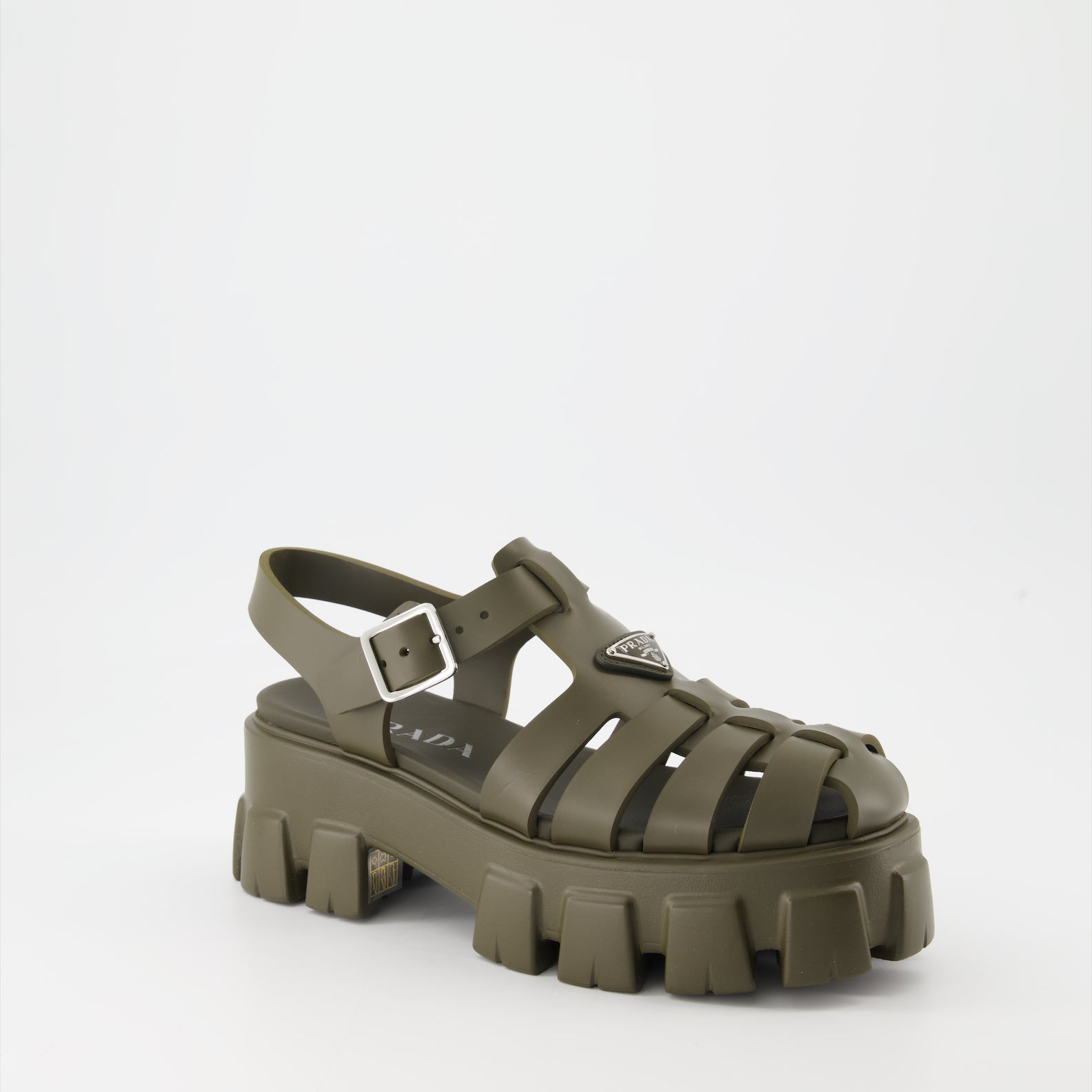 Open shoes Monolith sandals Prada Khaki Women