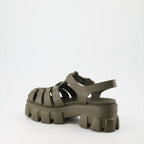 Open shoes Monolith sandals Prada Khaki Women