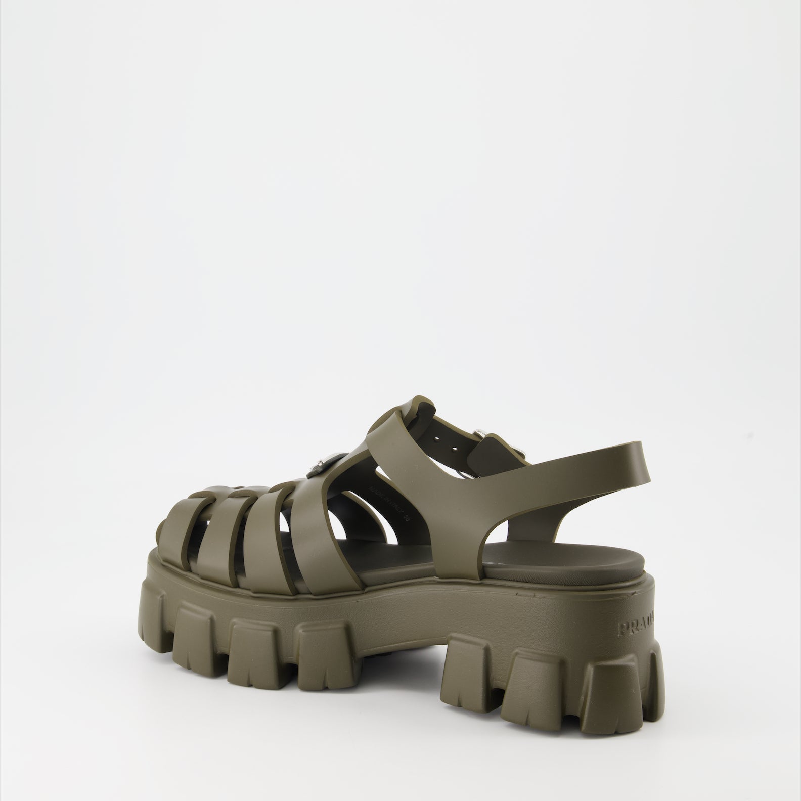 Open shoes Monolith sandals Prada Khaki Women