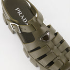 Open shoes Monolith sandals Prada Khaki Women