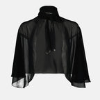 Tops Top en georgette noir Prada Noir Femme