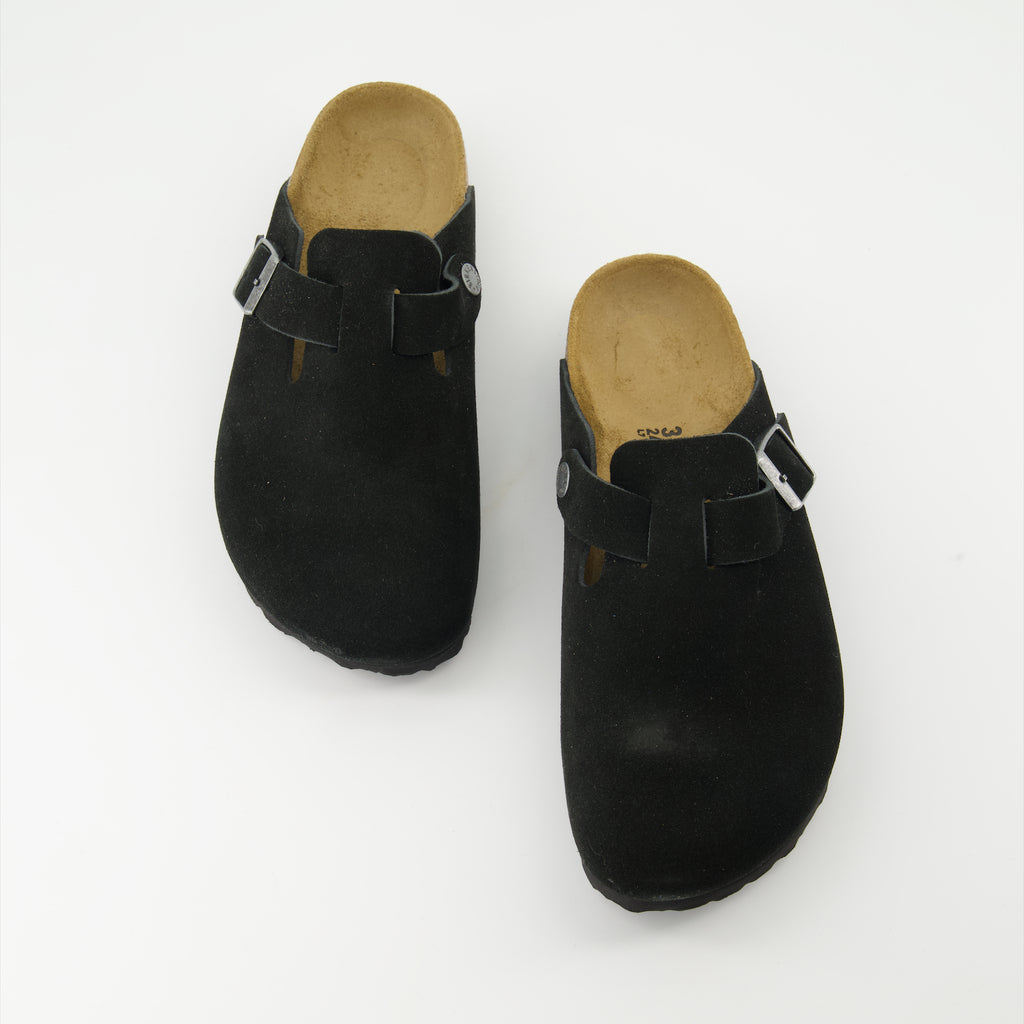 Chaussures ouvertes Mules Boston Birkenstock Noir Unisexe