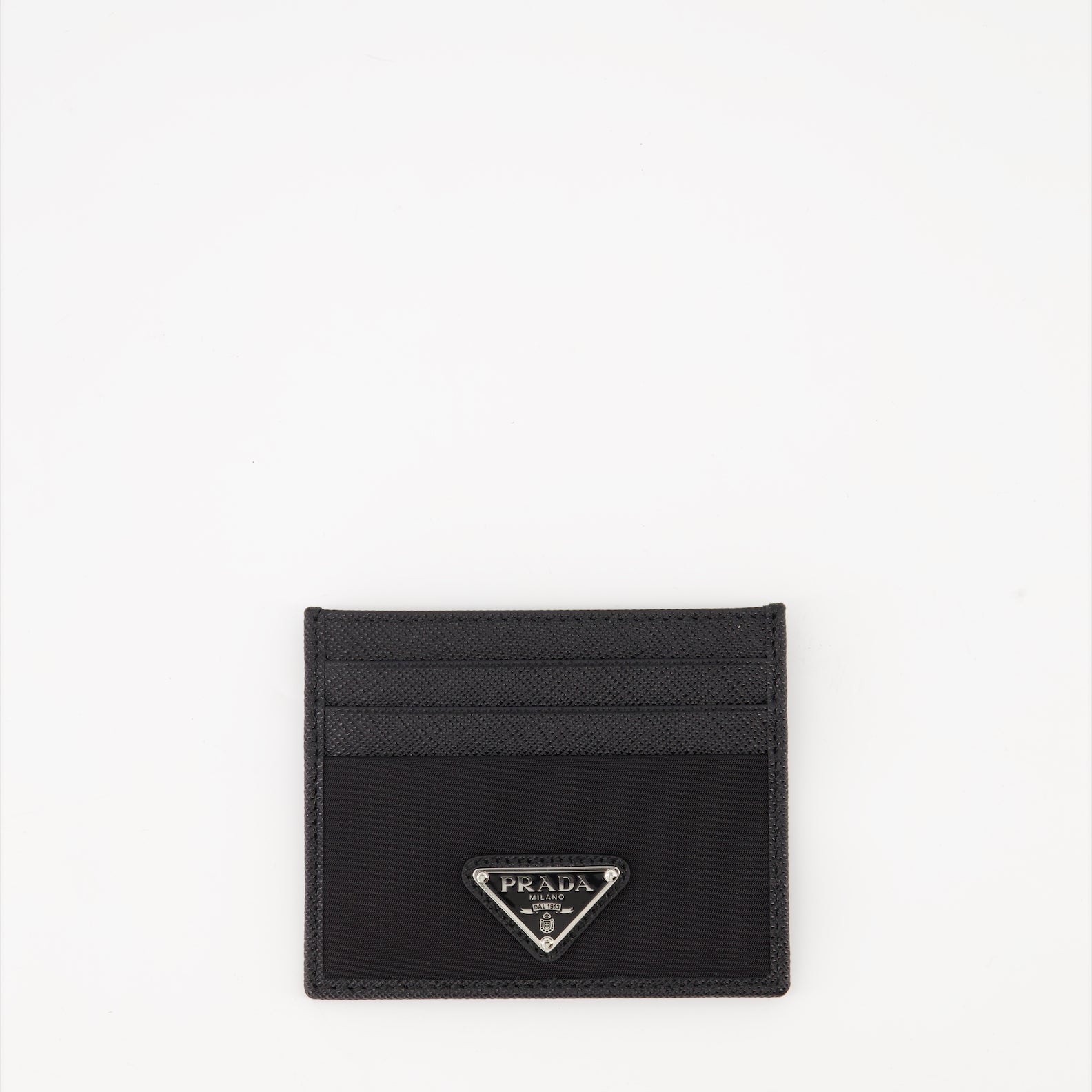 Small leather goods Porte-cartes en Saffiano et Re-Nylon Prada Black Homme