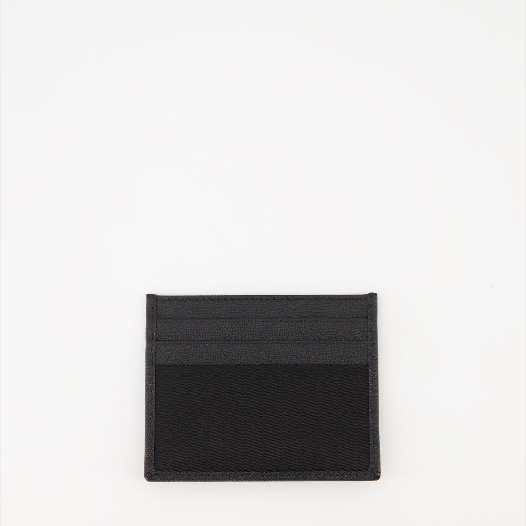 Small leather goods Porte-cartes en Saffiano et Re-Nylon Prada Black Homme